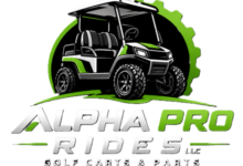 Alpha Pro Rides Golf Cart logo